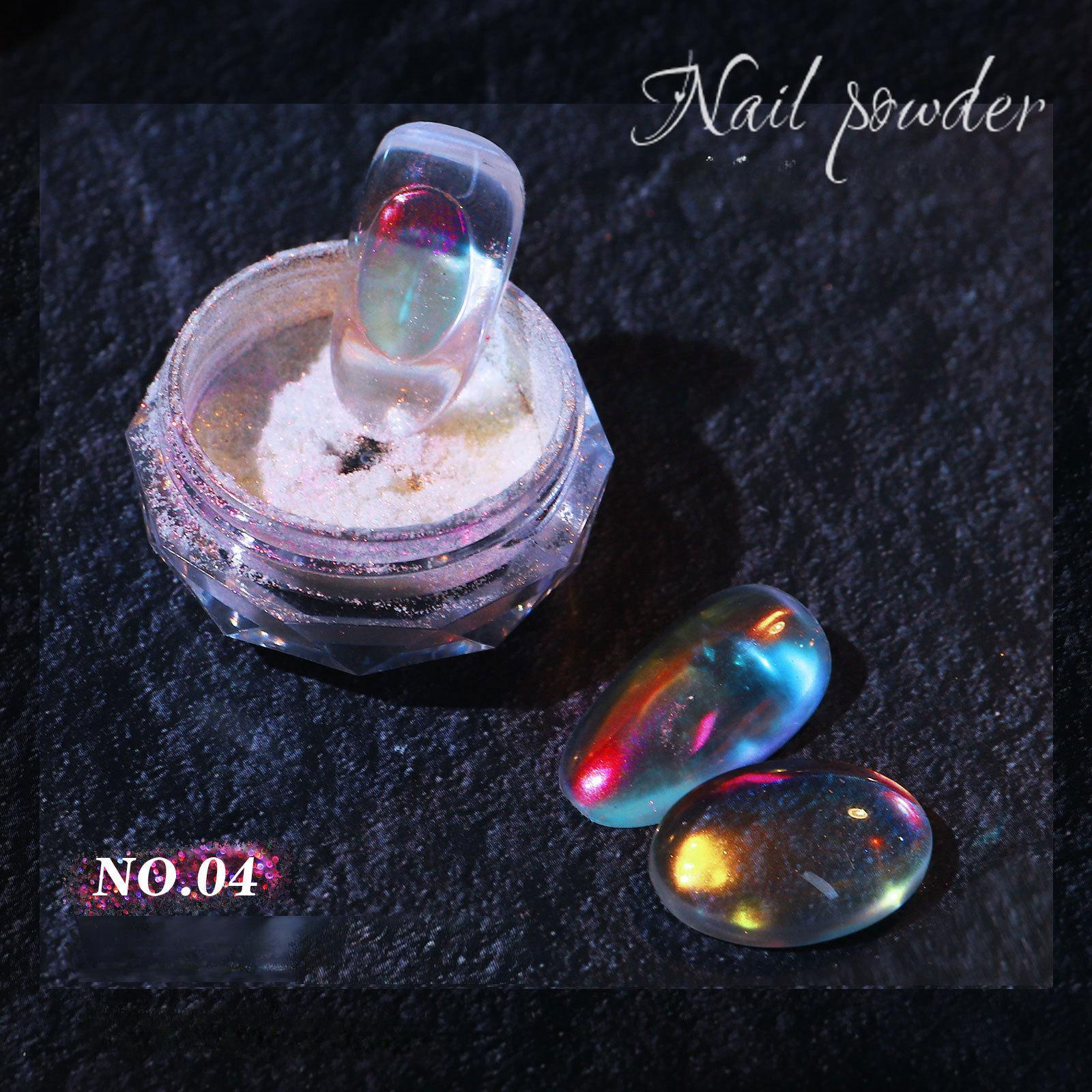 

Зеркало Аврора, блестящий порошок для дизайна ногтей, ледяной хамелеон, втирающий пигмент, пыль, блестящий шарм, дизайн ногтей, украшения своими руками