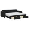 Extendable Daybed with Drawers Black 80x200 cm Velvet