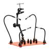 Magnetic Helping Hands Soldering Station, 4 Flexible Arms Third Hand Tool, with 6 PCB Pillar Holders & 360 Hot Air Gun Holder