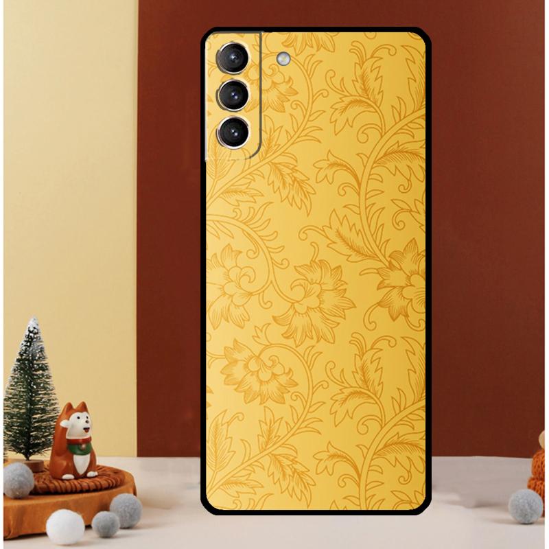 

Золотой чехол с цветочным узором для Samsung Galaxy S24 S26 Ultra S22 S23 S25 Ultra S20 S21 Plus S10 S25 FE Чехол Funda Galaxy S23