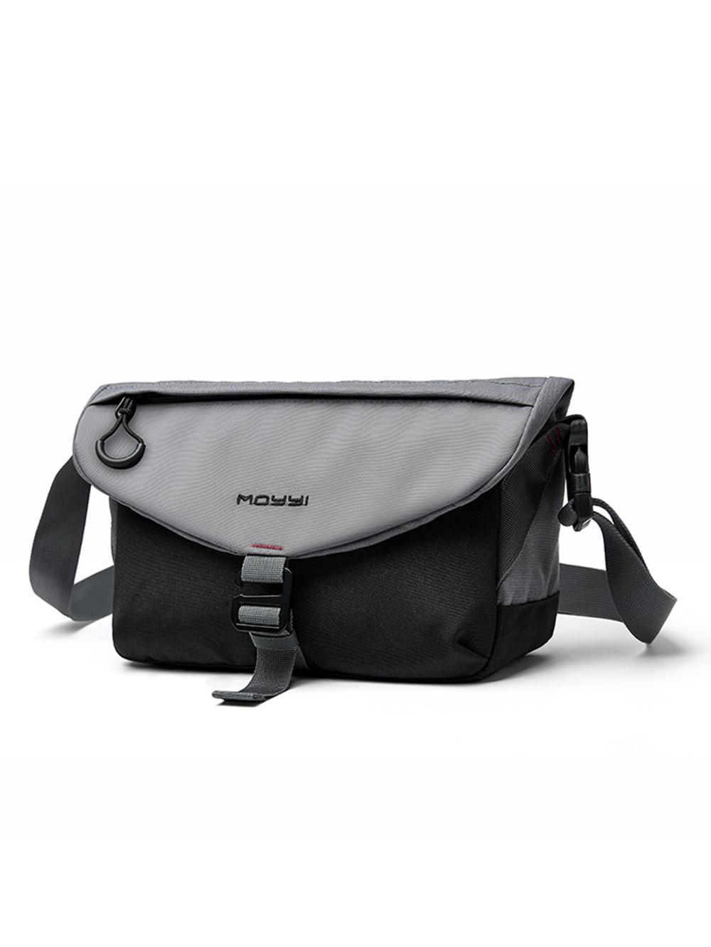 

Men Patchwork Crossbody Bags Canvas Waterproof Messenger Bags Large Capacity Portable Travel Commuting Crossbody Handbags серый