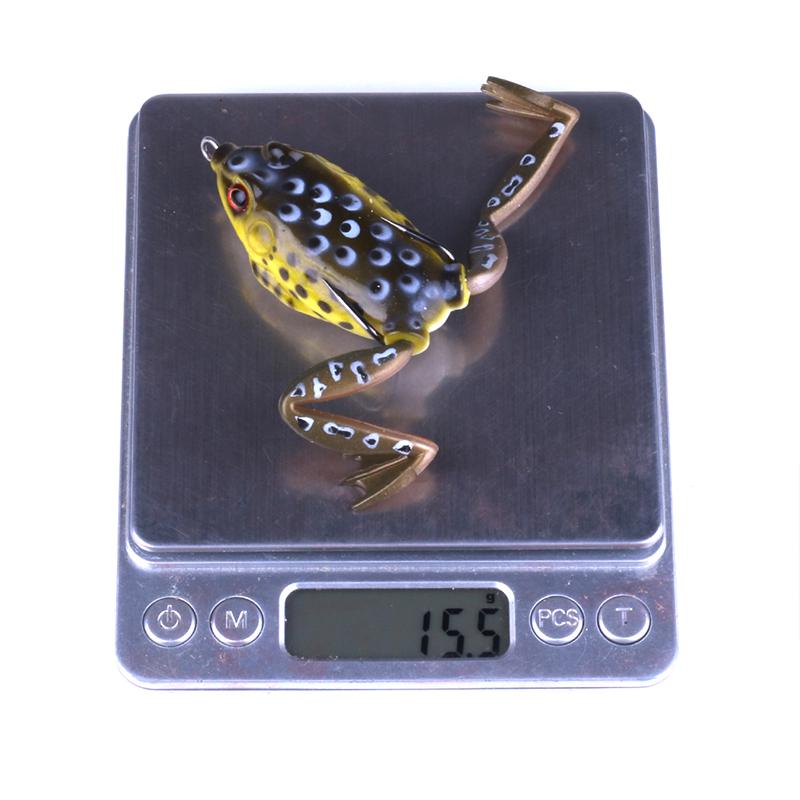 HENGJIA Pack of 5 Topwater Floating Frog Bait Fishing Lures Kit Plastic Artificial Bait with Box