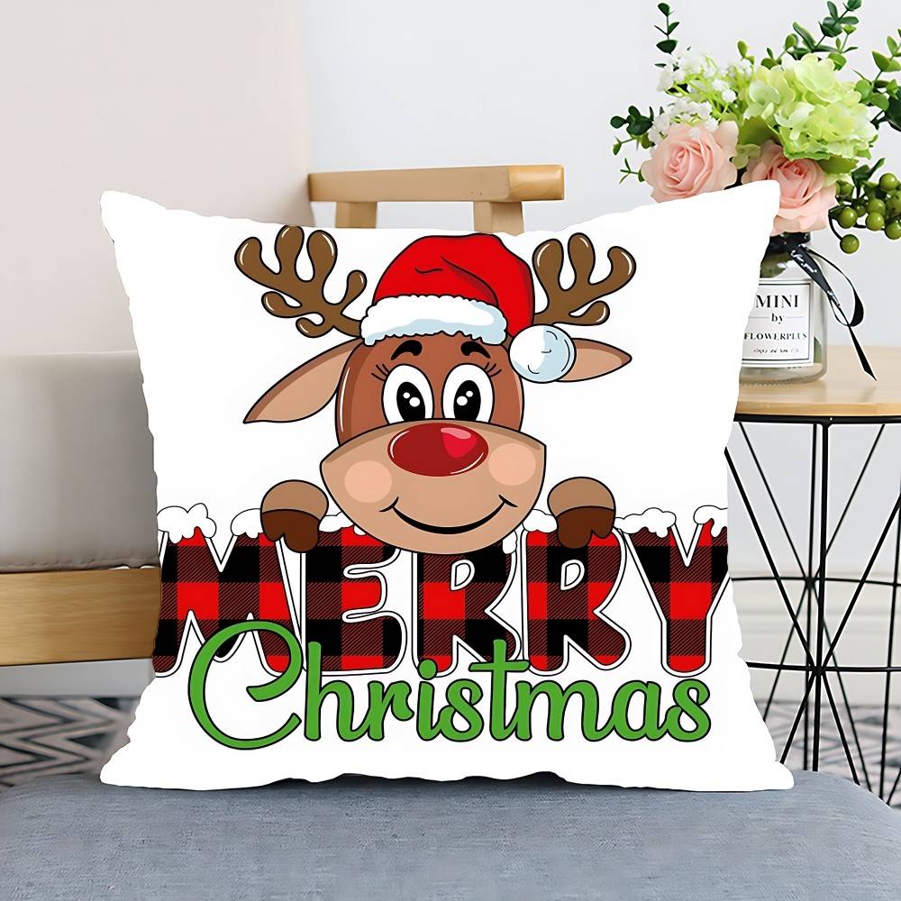 2026 Christmas Pillow Case Throw Pillow Cover Nordic Vintage Style Cushion Covers Home Living Room Sofa Couch Seat Decor