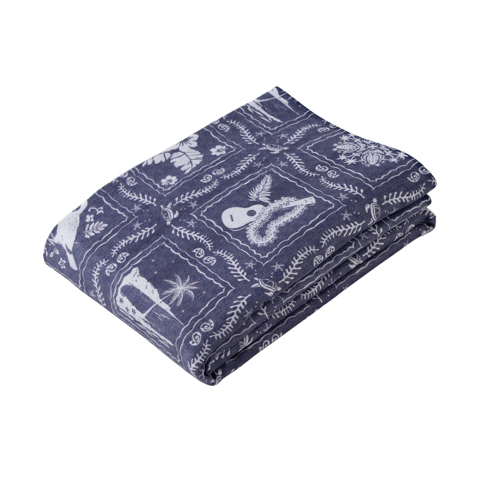Aska Towel ASKA TOWEL Hawaiian Bath Towel Lahaina Navy 900x1300 Quick-Drying ASK-1AP-LAH-NVY