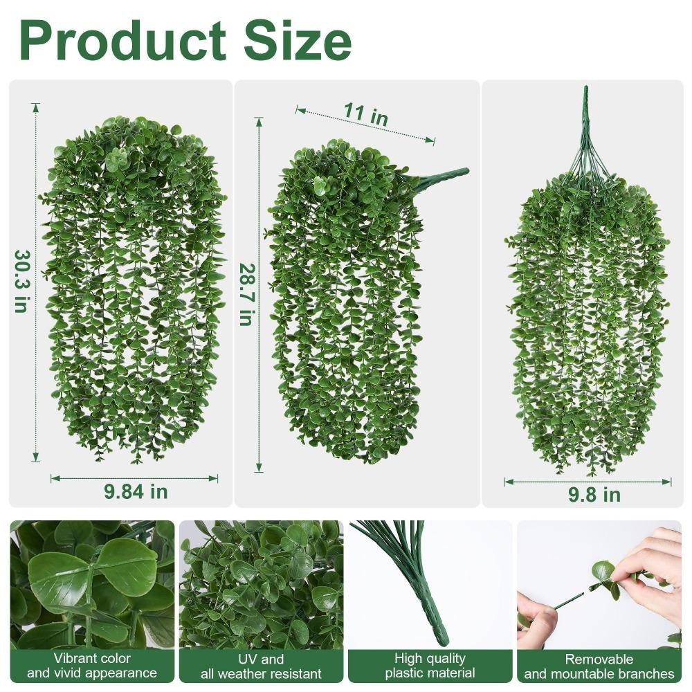 Vibrant Color Leaves Eucalyptus Artificial Plants Vines Wall Ornament Dual-green
