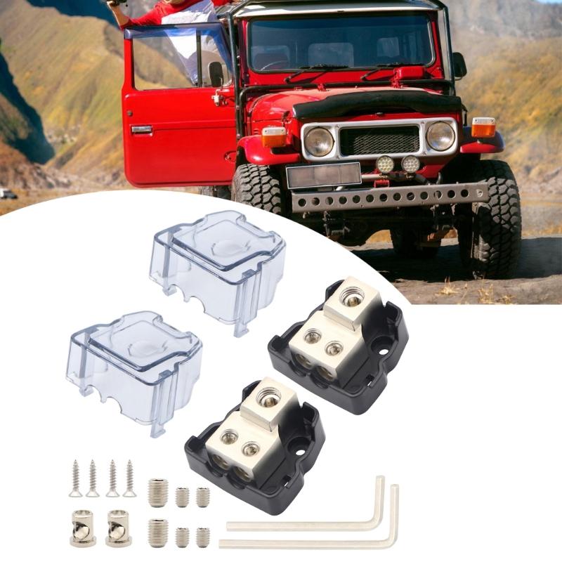 Auto Sound Frequenz Stromverteilerblock, 1 Eingang 2 Ausgänge Kabelverbinder mit Sechskantschlüssel und Konvertierungsköpfe Werkzeug