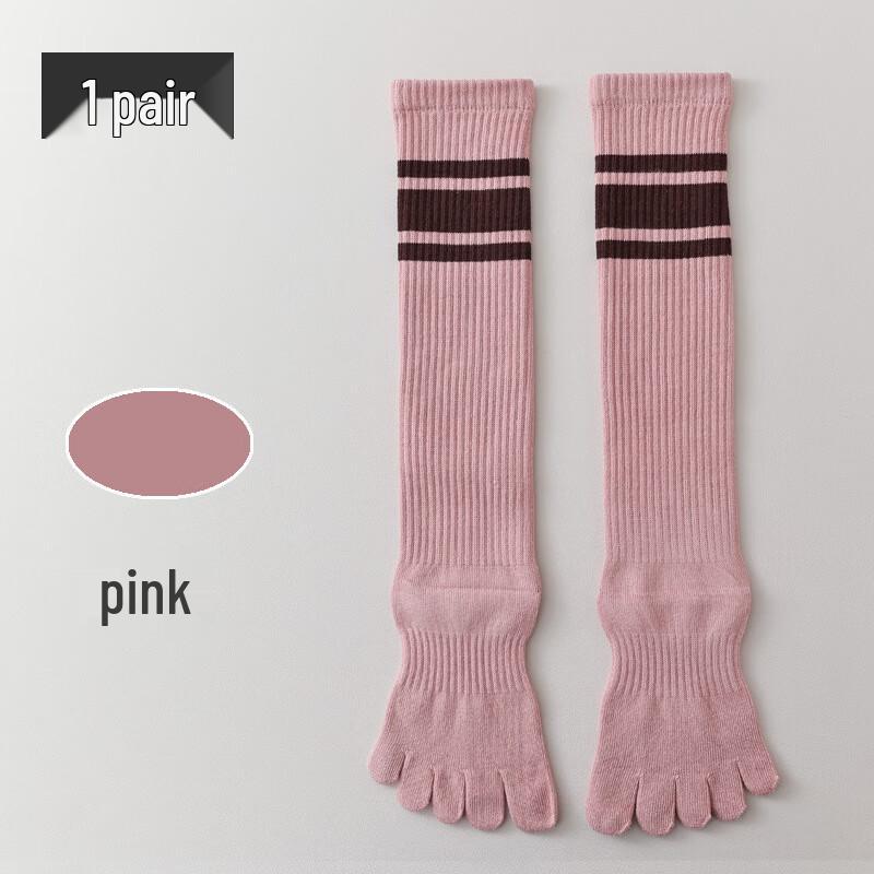 Anti-Slip Five-Toe Mid-Calf Compression Yoga Socks