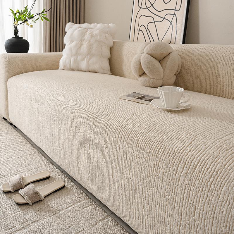 High Elastic Solid Polar Fleece Sofa Cover Nordic Stretch Couch Slipcover for Four Seasons Thick All-Inclusive Sofa Dust Cover