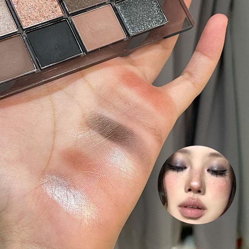 HERORANGE 12-farbige Lidschattenpalette mit mehreren Farben für alle Make-up-Looks Dunkle Lidschattenpalette