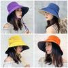 Ladies Holiday Reversible Wide Brim Bucket Sun Hat Foldable Summer Fisherman Cap
