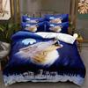 3D Animal Bedding Set for Boys Teens Room Soft Down Duvet Cover AU140 * 210 Full Size Bed Cover Single/Double Wolf Print Quilt Cover