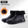 Men's Rain Boots Short Tube Casual Waterproof Shoes Non-slip Work Shoes Plus Velvet Warm Fishing Rain Boots