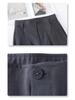 Women's Spring 2025 Gray High-Waisted Wide-Leg Drapey Pants - Elegant and Loose Straight-Leg Fit for Spring/Summer Season