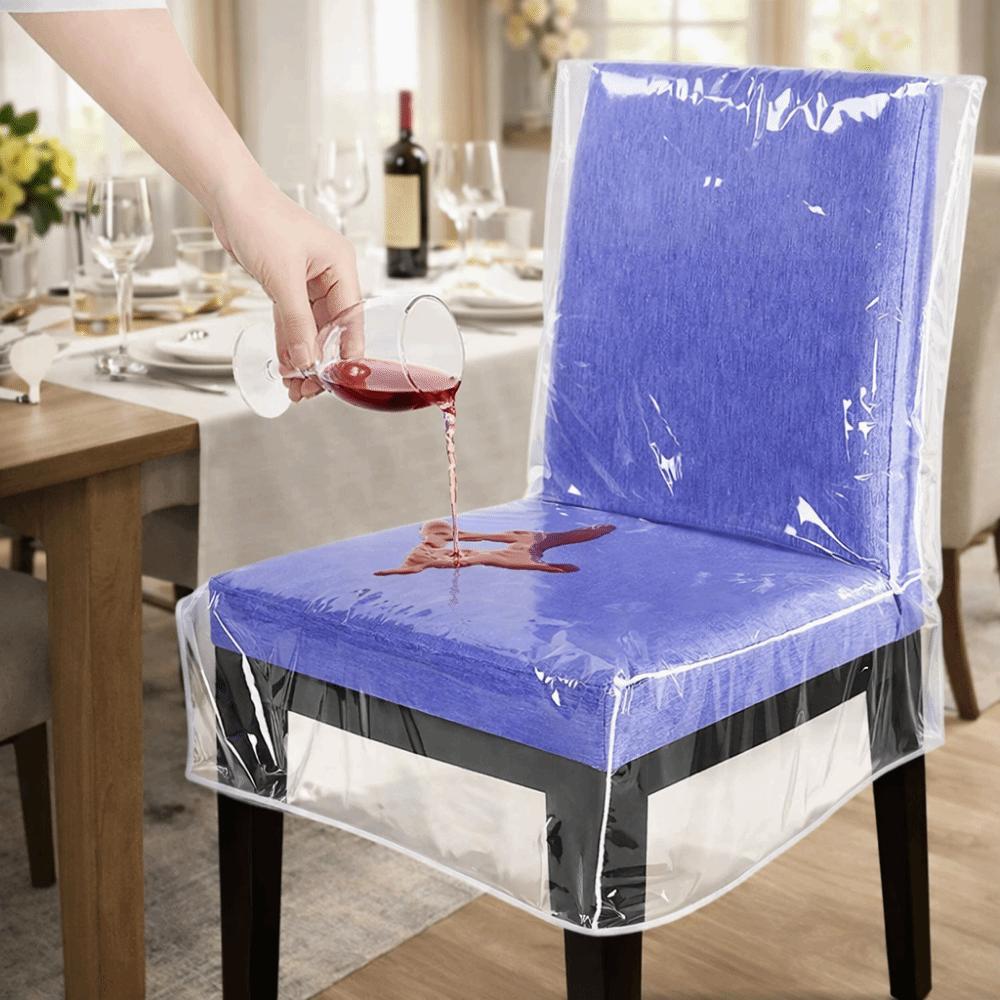 Waterproof Chair Cover Clear Transparent Chair Seat Cover Anti Scratch Dustproof PVC Chair Protector Hairdressing Chair