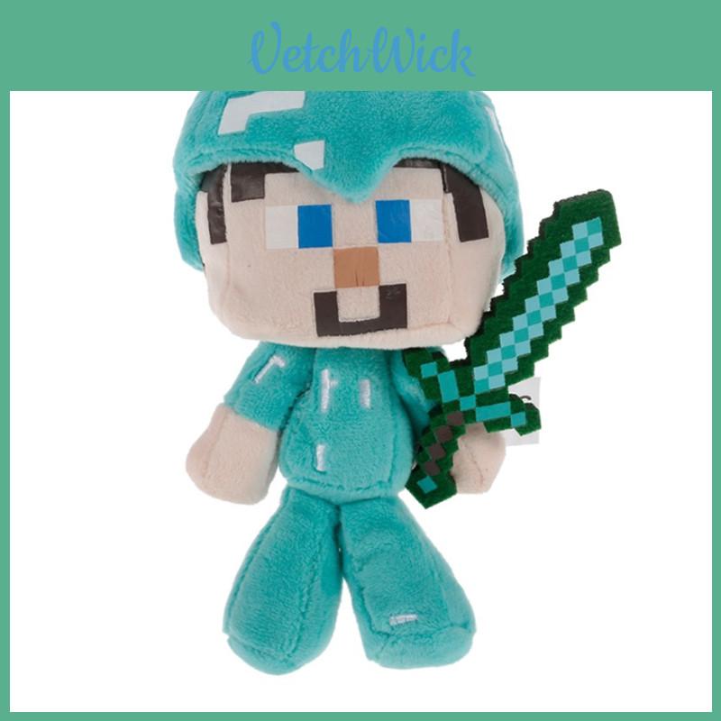 Urocza pluszowa zabawka Minecraft Steve z mieczem dla dzieci, wygodna i urocza, 18 cm
