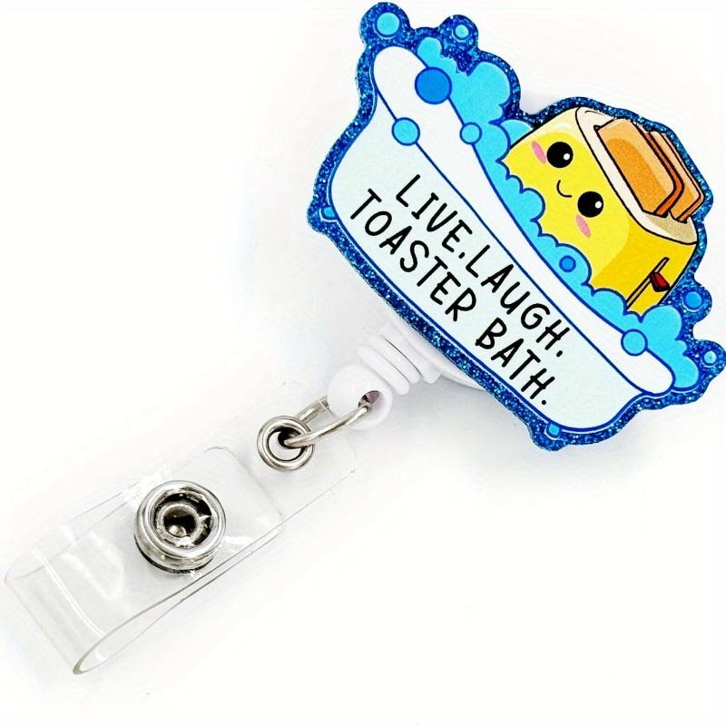 

Бейдж-ролик Трубчатый завтракоприготовитель . Забавный выдвижной ID-клип для медсестер, офисных работников и учителей. прозрачный