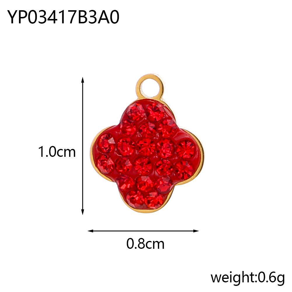 Stainless Steel Lucky Clover Zircon Pendant & Flower Connector DIY Bracelet/Necklace Accessory