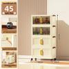 40-60cm Wide Transparent Foldable Double Door Floor Storage Cabinet with Multiple Layers