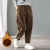 Corduroy Pants Women's Autumn and Winter Loose Large Size Plus Velvet Thickened Radish Velvet Casual Harlan Trousers