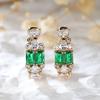 Silver Needle Luxury Green Crystal CZ Earrings 2026 New Gold Small Hoop Earrings for Women Fashion Puncture Jewelry