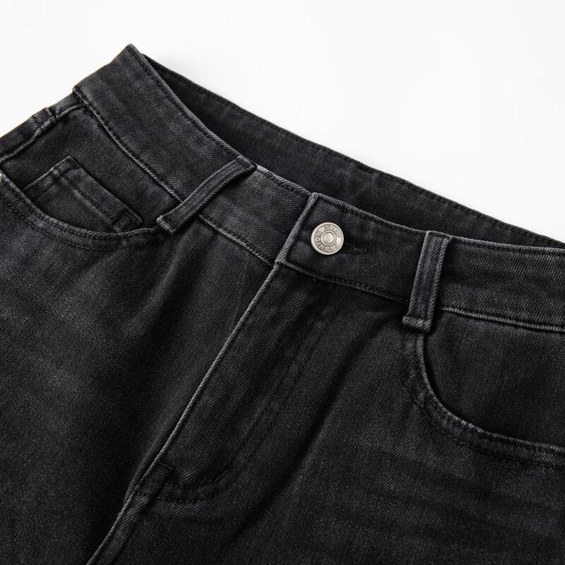 Jeans Skinny RAIN.CUN da Donna Nero-Grigio a Vita Alta con Fodera in Pile