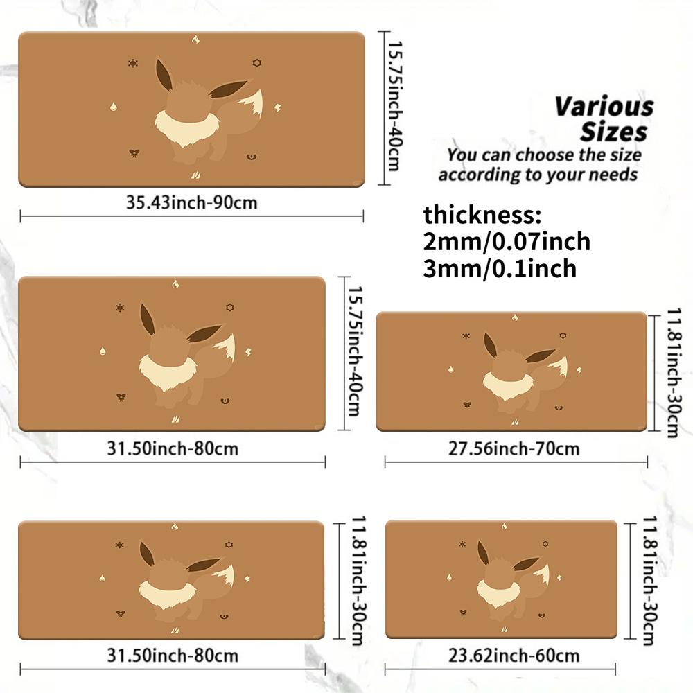 Anime Ash Pikachu Reading Together Gaming Mouse Pad with NonSlip Base 40x80x0.2cm