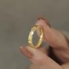 Stainless Steel Gold/ CopperColor 4 mm Zirconia Finger Rings for Men Women Size 5-10# Wedding Band Engagement Jewelry Gifts