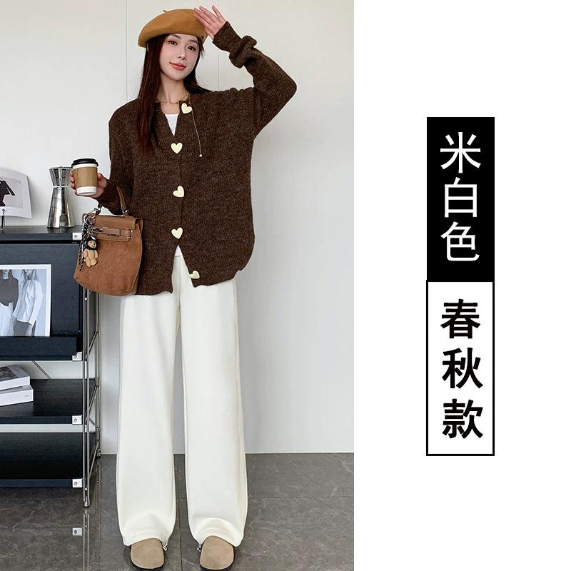 Autumn Winter Sweatpants Thickened Women's Loose Straight Wide-leg Casual Sports Pants