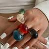 Salircon Creative Colorful Resin Acrylic Finger Rings for Women 2026 New Fashion Irregular Geometric Ring Aesthetic Jewelry Gift