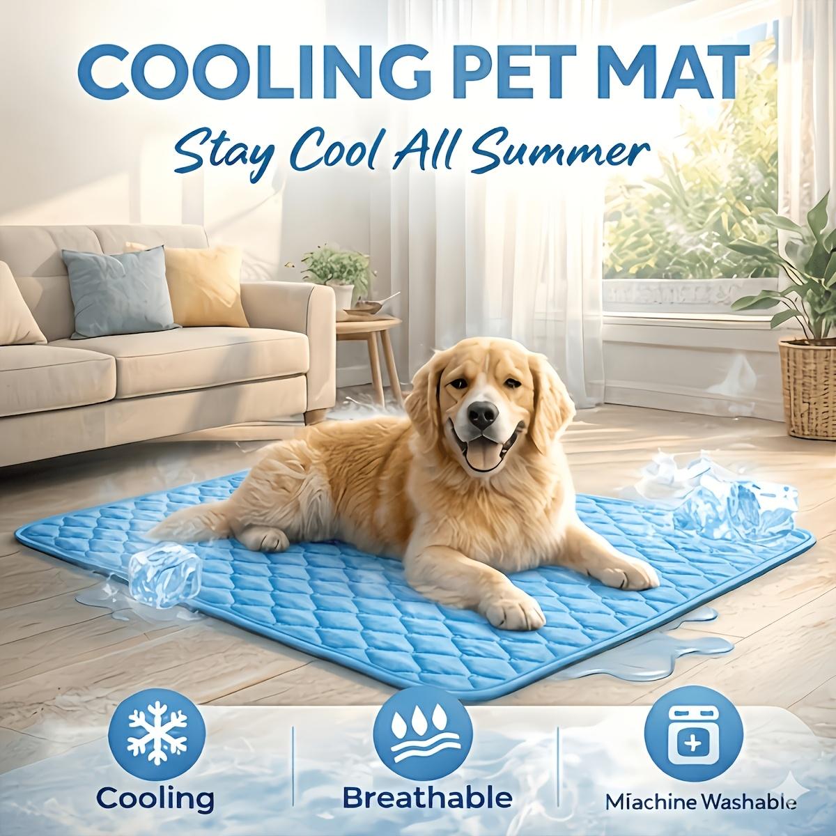 Pet Cooling Mat Large Size Non-Toxic Cooling Pad for Dogs Cats Breathable Quilted Design Portable and Durable Pet Cooling Bed for Summer S