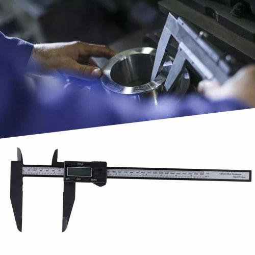 150mm/300mm Digital Electronic Caliper Carbon Ruler with Long Jaw Measuring Tool for DIY/Home Use with Large LCD Screen (300mm Long Claw Carbon Ruler)