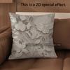 2D Floral Embroidered Pattern Decorative Throw Pillows Pattern Cushion Cover Suitable For Sofa Bedroom Car Pillow Cover