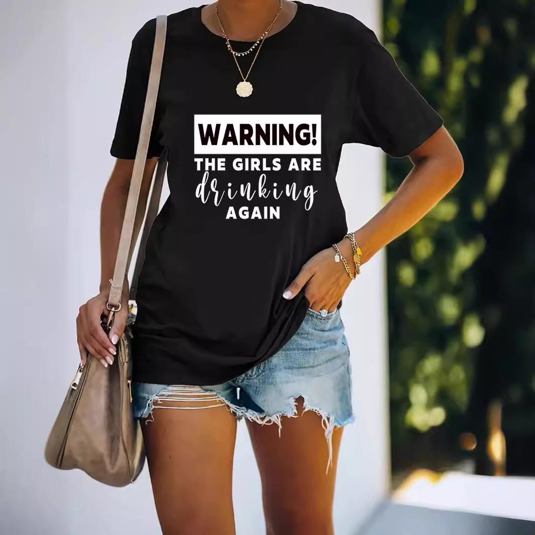 

2024 Women s Short-Sleeve European and American Style Printed Tops 2XL чорний