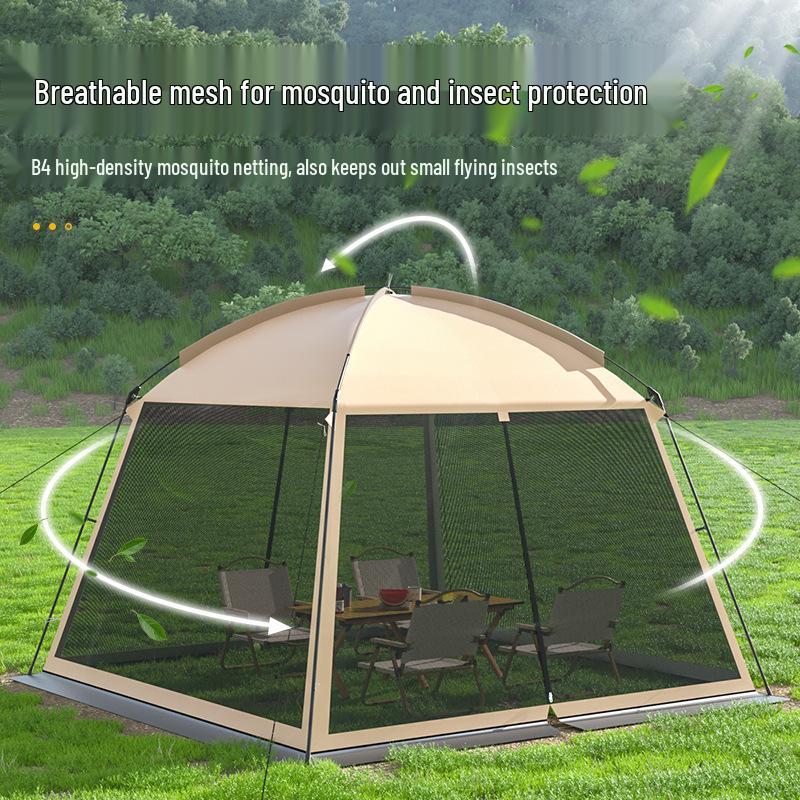 Tente de camping ombragée en maille d'extérieur avec répulsif anti-moustiques et abri rafraîchissant