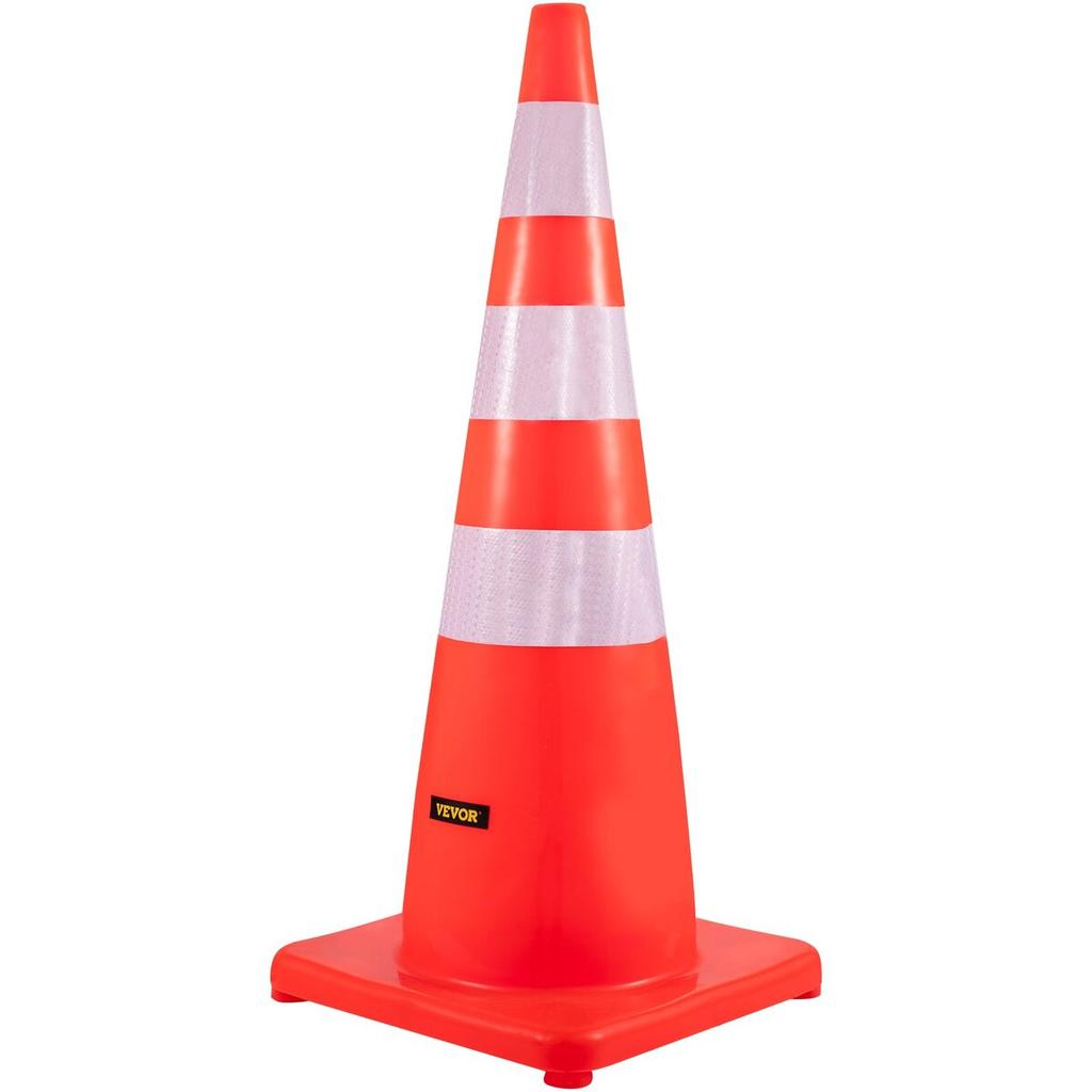 Safety Cones Traffic Cones 6 x 36" Orange Reflective Collars Road Cones