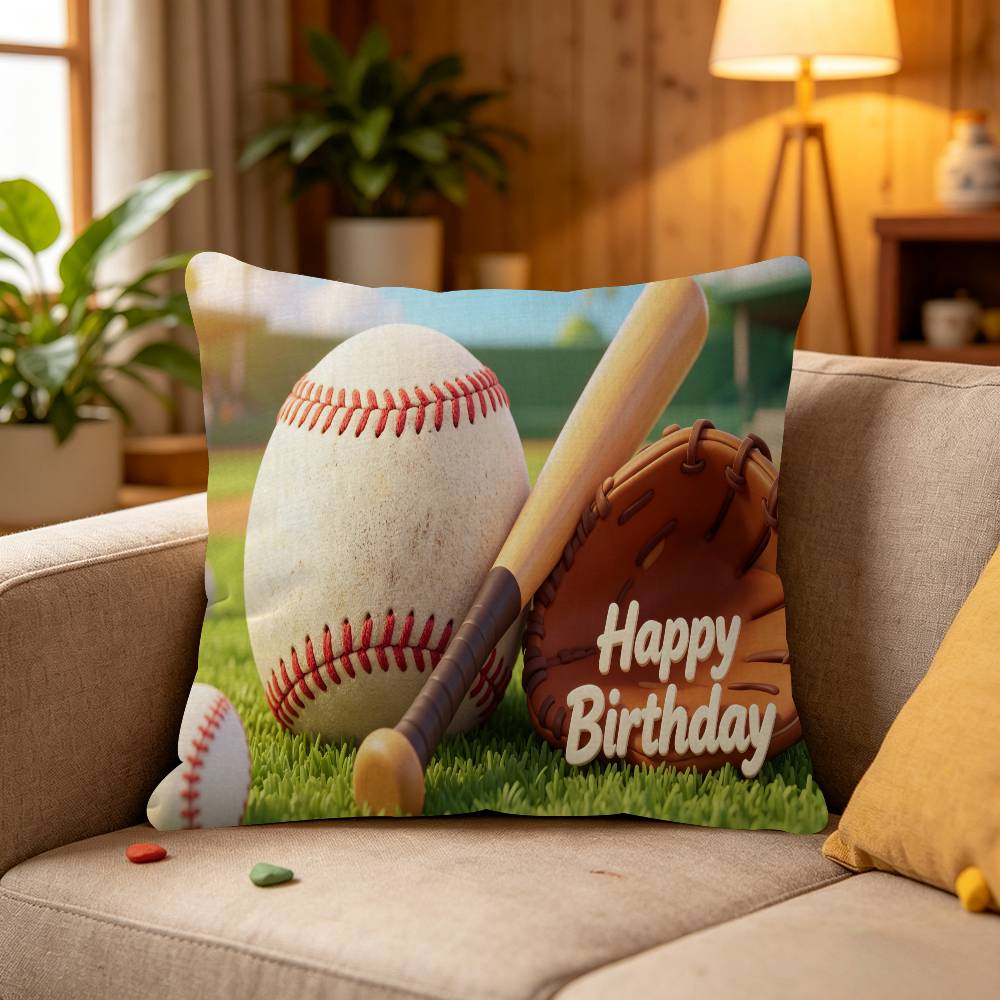 Baseball Happy Birthday Maple Design Cushion Cover Happy Autumn Harvest decor Holiday Decorati Pillow Cover