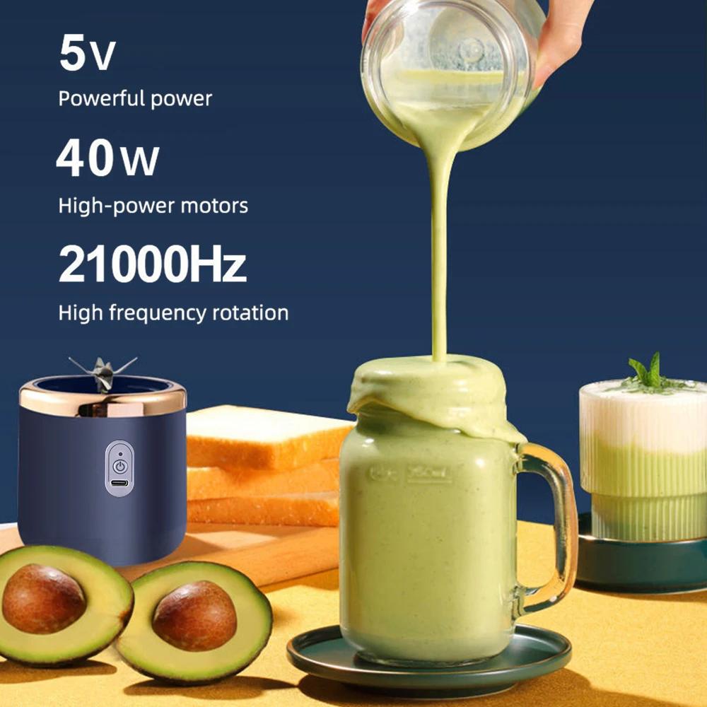 Portable Electric Juice Cup Wireless Mini Fruit Blender USB Charging 6 Blade Fruit Mixers 400ml Cup Kitchen Juice Maker Machine
