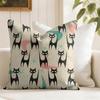 Halloween Black Cat Cushion Cover Eco Linen Pillow Case DoubleSided Print Breathable Durable Zipper Home Decor Gift