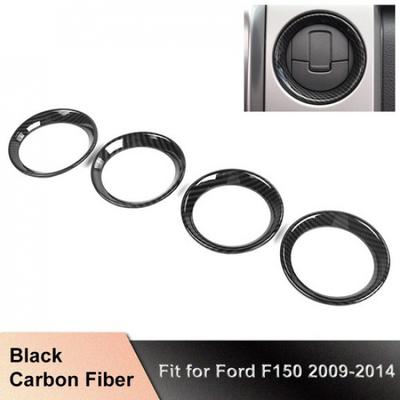 4 pièces Bague de Cache-Sortie d'Air Conditionné pour Ford F150 09-14 Carbone