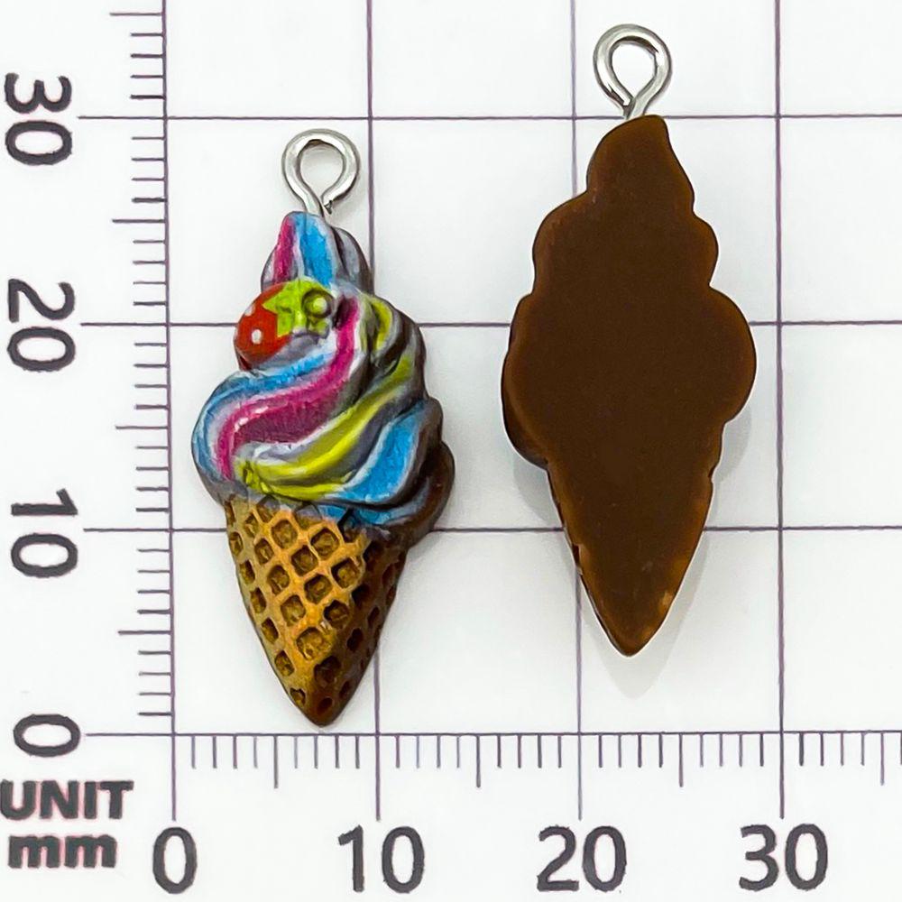 12-Color Resin Ice Cream Cone Charms for DIY Jewelry
