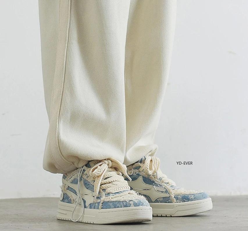 Women Shoes Men Retro Punk Y2K Star Skateboard Shoes Street Denim Purple Fashion Sneakers Couple Outdoor Gym Sports Casual Shoes