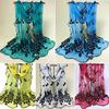 Damenmode Pfau Blume Bestickter Spitzenschal Lang Weich Wickeltuch Schal Stola