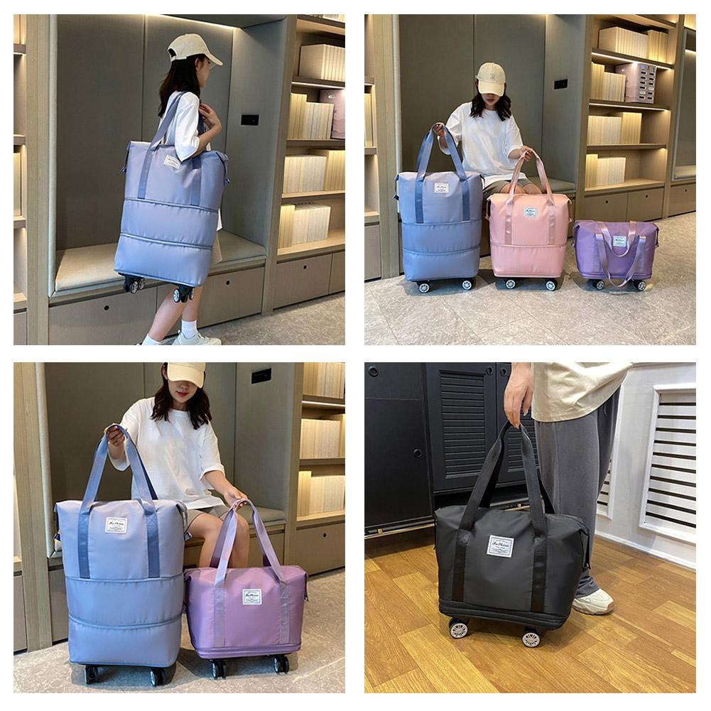 Travel Portable Large Capacity Detachable Universal Wheel Storage Bag Check-In Bag with Wheel Double Layer Carry-On Bag