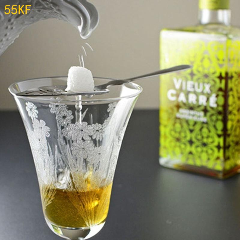 55KF Cocktail Bar Utensils Bitter Absinthe Glass Cup Drink Ware- Spoons Filter Spoon Stainless Steel Absinthe Spoon