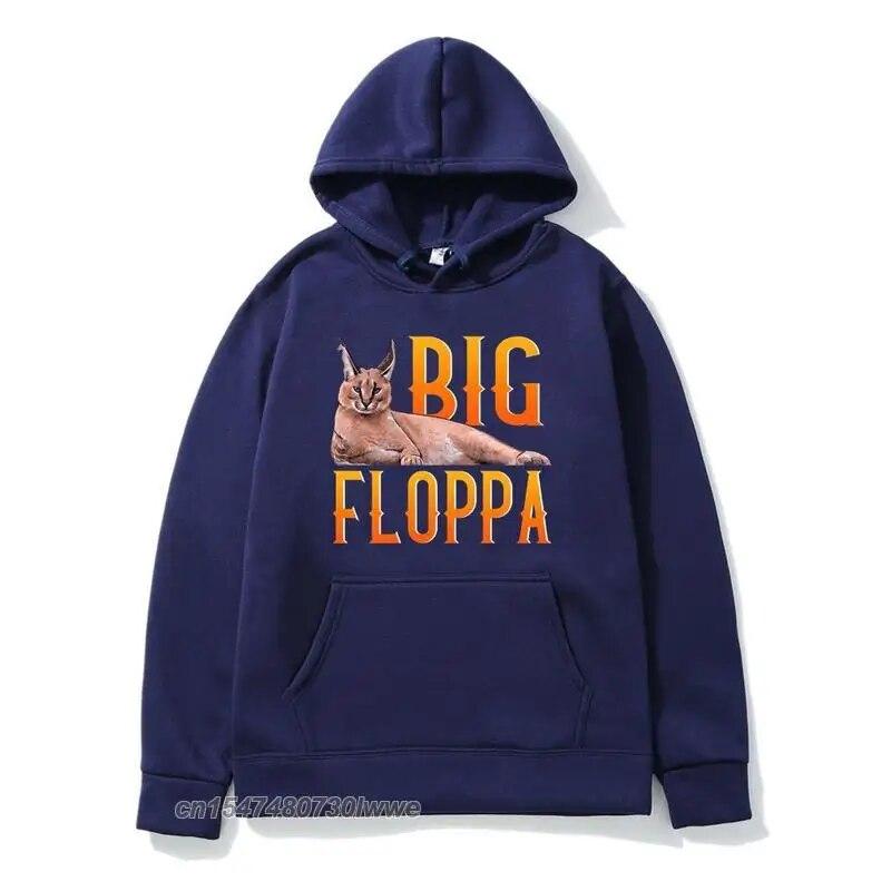Big Floppa Meme Cute Caracal Cat Hooded Sweatshirt Unisex/Women Unisex Oversized Hoodie Guys Cute All-Match Black Pullover Hoodies