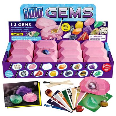 XXTOYS Gem Excavation Kit Gemstone Crystal Crystal Gem Mining Gift - Toy, Discovery, Digging, Toy, Crystal, Amethyst, 12-Piece Set, Kids' Geology,