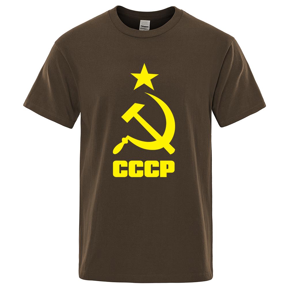 CCCP Russian T Shirts Men USSR Soviet Union Man Short Sleeve Tshirt Moscow Mens Tees Brand O Neck Tops Clothing Shirt
