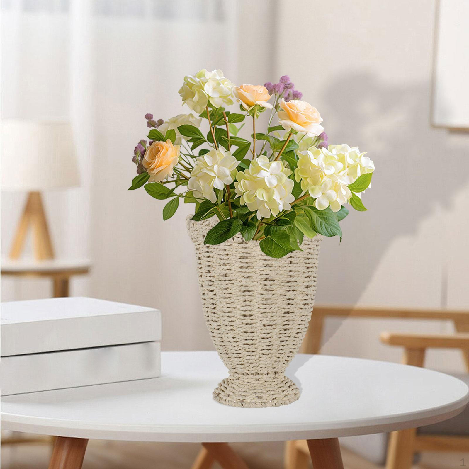 

Woven Flower Pot, Floral Container, Multifunctional Tabletop Ornament, Decorative Basket for Home M