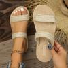Women's  Trend Linen Shoes Summer Casual Non-Sliding Wear Resistant Flat Slippers Women Soft Platform Sandals Women