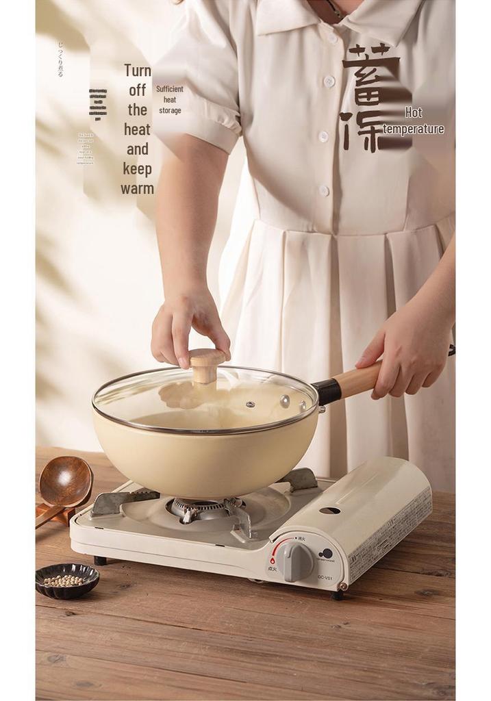 Weidu Ceramic Health Pot: High-Temperature Resistant Ceramic Frying Pan, Wok, Baby Food Pot, and Milk Pot.
